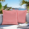 thumbnail image 3 of Throw Pillow Covers 18x18 Inch Set of 2, Red White Plaid Waterproof Outdoor Pillow Covers, Modern Farmhouse Buffalo Check Gingham Decorative Cushion Pillowcases for Couch, Sofa, Bed, Garden, Patio, 3 of 9