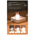 2Pcs USB Reading Lamp,Mini Bunny Night Light, Smart Voice 3 Color Desk