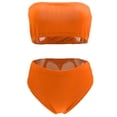 thumbnail image 2 of Bikiní para mujer Sunnimix vendaje Conjunto push-up acolchado naranja, 2 of 8