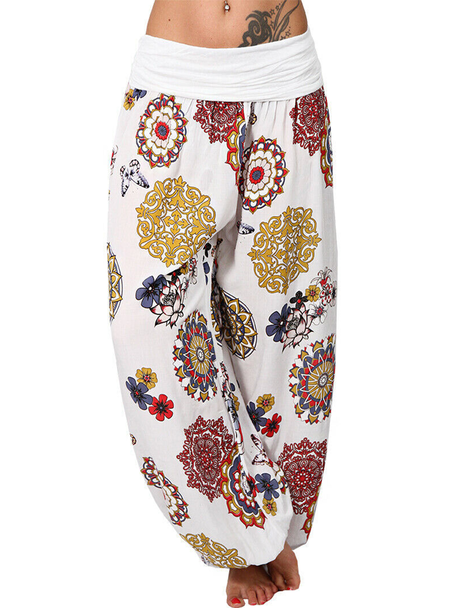 Harem Pants for Women Casual Dot Print Lantern Pants Wide Leg Pants Plus Size Beach Trousers