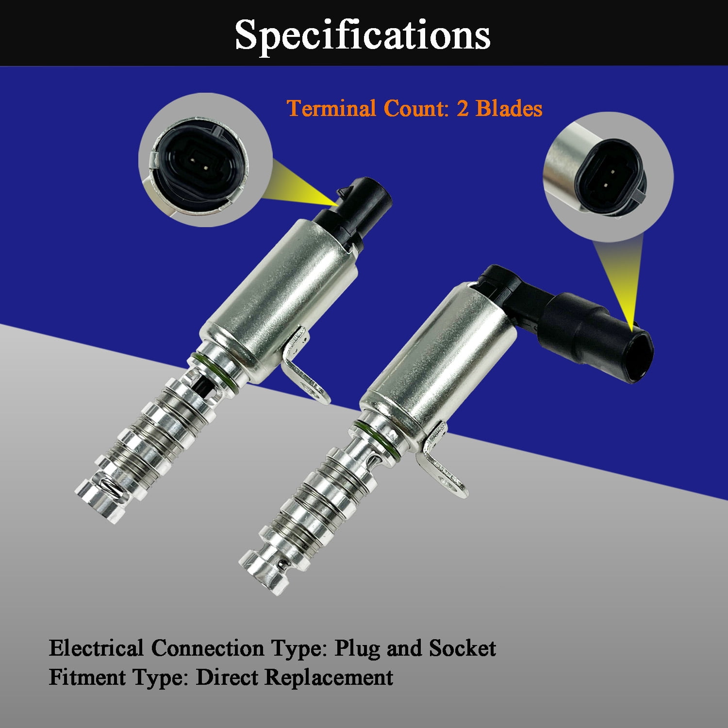 2PCS Engine Variable Valve Timing Solenoid VVT Intake & Exhaust Camshaft Position Actuator for 2012-2024 Hyundai Elantra/Kia Forte/Soul/Tucson 1.8L 2.0L, Replaces 243752E100 243552E100 918-033 918-03