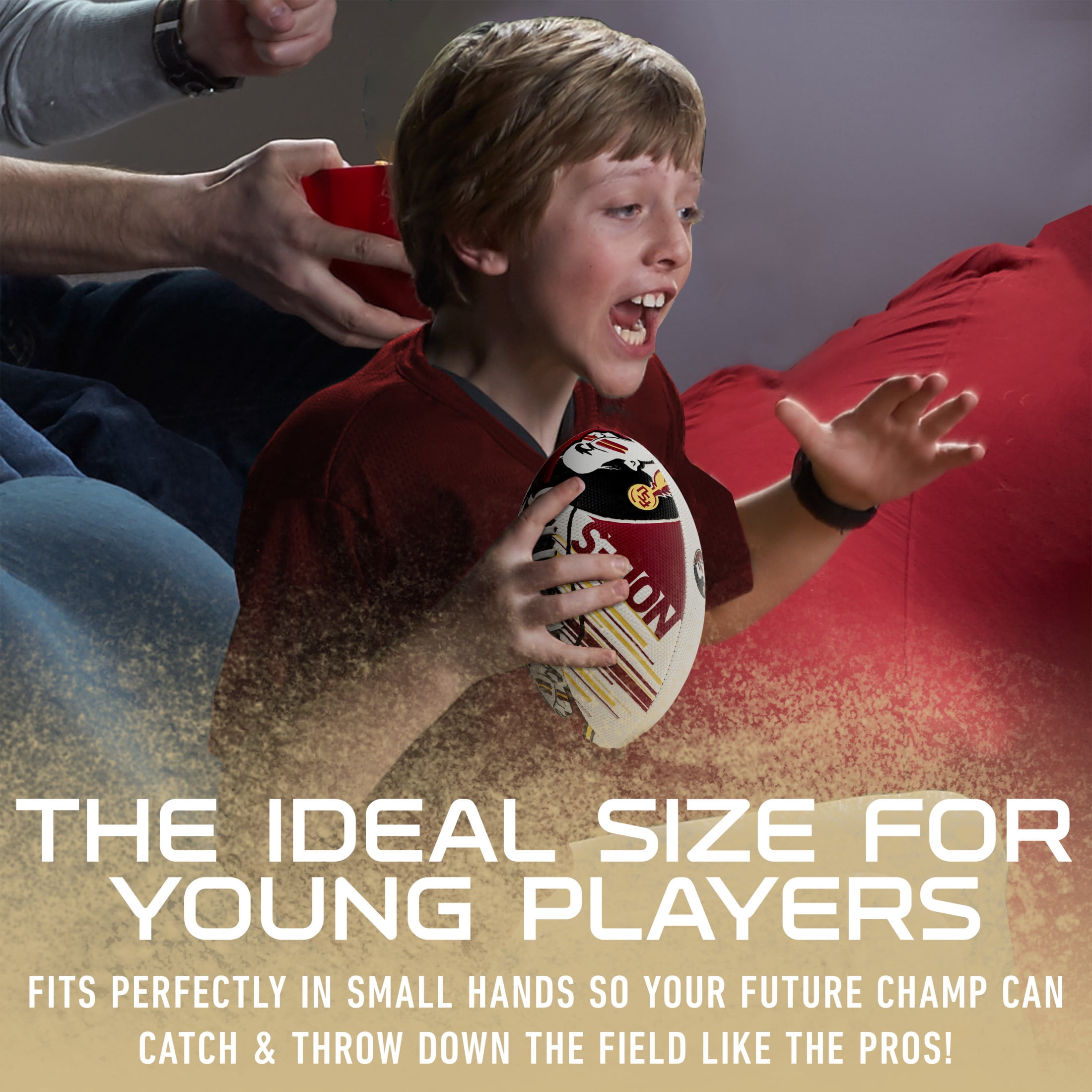 NCAA Florida State Football - Youth Mini Football - 8.5" Football- SPACELACE Easy Grip Texture- Perfect for Kids !