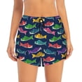thumbnail image 4 of Lsque Colorful Carp Streamer 1 Printed Women's Running Shorts with Liner Pockets,Elastic Quick Dry Workout Athletic Gym Yoga Shorts,Womens High Waist Shorts-Large, 4 of 9