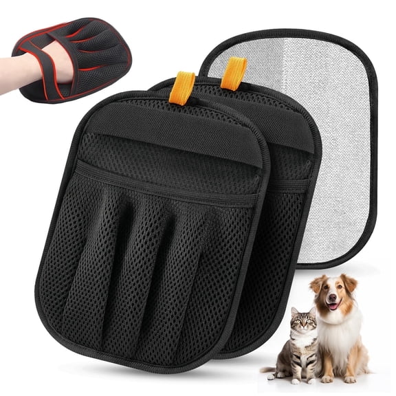 PawHarbor Pet Hair Remover Gloves, 2-Pack Electrostatic Dog & Cat Mitts