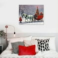 thumbnail image 4 of Nawypu  Christmas Canvas Wall Art, Children and Horse Pull Sledges, Christmas Trees Decorations Artwork Print on Canvas, Country Christmas Wall Art Decorations for Home Living Room Decor, 4 of 4