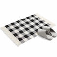 thumbnail image 4 of Vintage Farmhouse Bathroom Rug 2'x3', Black and White Checkered Low Profile Front Entryway Rug with Tassels, Woven Cotton Washable Kitchen Mat Carpet for Foyer Bedroom Back Door Decor, 4 of 9