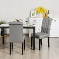 thumbnail image 4 of Costway Set of 2 Parsons Upholstered Fabric Chair with Wooden Legs Gray, 4 of 9