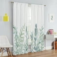 thumbnail image 2 of Innerwin Rideaux Protection UV Draperies Isolées Thermiquement Occultantes Imprimé Floral Rideau de Fenêtre Écoénergétique Imperméable Poche pour Tringle Panneau Moderne Vert 260x160cm/102.36x62.99 Pouces LxH, 2 of 6