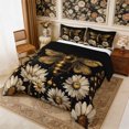 thumbnail image 3 of Manfei Daisy Bee Queen Comforter Set 3 Pieces,Starry Sky Comforter Sets Queen,1 Comforter and 2 Pillowcases,Reversible, 3 of 6