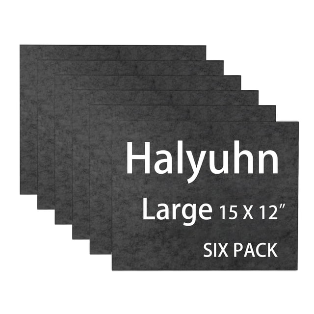Halyuhn Almohadillas de Fieltro para Muebles, Paquete de 6 (no Adhesivas), 15 x 12 Almohadillas de Fieltro Negras para Muebles, Hojas de Fieltro de 8 mm de Grosor para Manualidades, Almohadillas de Fi