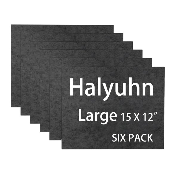 Halyuhn Almohadillas de Fieltro para Muebles, Paquete de 6 (no Adhesivas), 15 x 12 Almohadillas de Fieltro Negras para Muebles, Hojas de Fieltro de 8 mm de Grosor para Manualidades, Almohadillas de Fi
