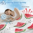 thumbnail image 3 of Summer Watermelon Cooling Blanket, Lightweight Breathable Summer Throw Blanket with Double Sided Cold Effect,Modern Tropical Fruit Watercolor Picnic Beach Blankets Bed Sheet for Hot Sleepers 50"x60", 3 of 8