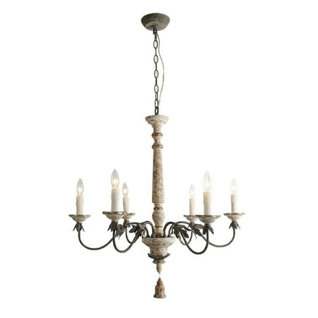 Lnc 6 Light Antique Metal Wood French Country Chandelier Ceiling Lights Com Lnc 6 Light Antique Metal Wood French, Catania Vintage French Country Wood 6 Light Chandelier