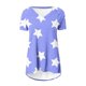 thumbnail image 4 of Camiseta Impresa con Cuello en V de Manga de Raglan de la Parte Trasera Larga Delantera Corta de las Mujeres de Navidad, Vacaciones Informales, 4 of 5