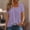 Purple, variant on Ytndtr Women's Fashion Spring/Summer Top Solid Color Square Neck Lace Trimed Short Sleeve Top