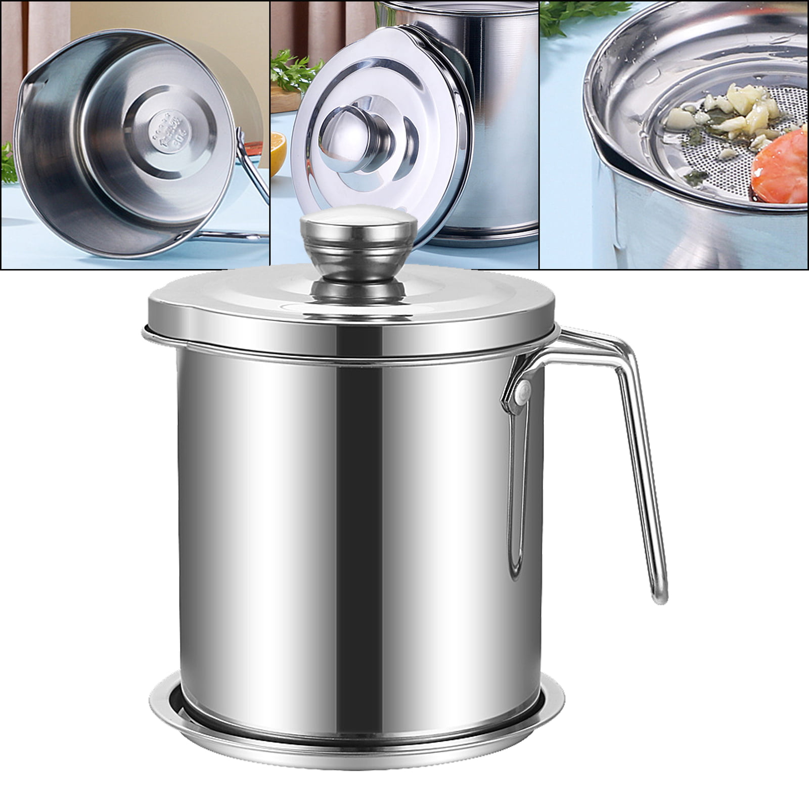 Stainless Steel Grease Container with Strainer, Bacon Grease Container, Bacon  Grease Saver with strainer, 304 Stainless Steel Oil Strainer Pot, Stainless  Steel Filter Oil Pot for Kitchen (48oz) - Yahoo Shopping