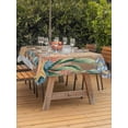 thumbnail image 3 of Outdoor Tablecloths with Umbrella Hole & Zipper, Octopus Coastal Tablecloth Rectangle 60x84 Inch, Summer Nautical Starfish Coral Brown Anchor Waterproof Table Cloth, Patio/Pool/Picnic Table Covers, 3 of 8