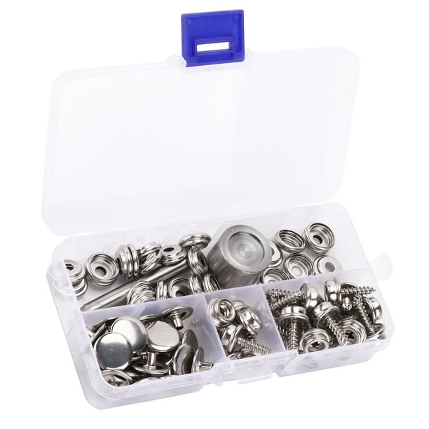 Kit de Bouton Pression Métal avec Rivets et Outils de Fixation