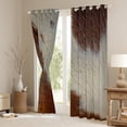 thumbnail image 3 of jejeloiu Rustic Cow Hide Black Out Curtains,Farmhouse Cabin Curtains Pack of 2 (42x63 Each),Gray Brown Bedroom Curtains For Men Women,Super Cozy Room Decor, 3 of 6