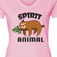 thumbnail image 4 of Inktastic My Spirit Animal is a Sloth with Sloth Illustration Women's V-Neck T-Shirt, 4 of 5