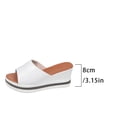 thumbnail image 7 of Rokment Platform Wedge Heeled Dress Slides Sandals for Women 2026 Summer Fashion Casual Color Block Comfortable Walking Slip on Chunky High Heels Beach Slippers White Size 7.5, 7 of 7