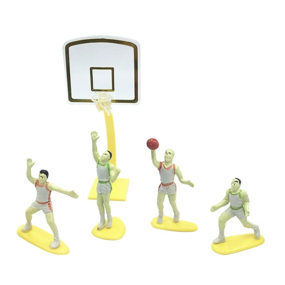 HEMOTON Basketball Cake Topper Decoration Set with Figurines for Party Use 4 Pieces