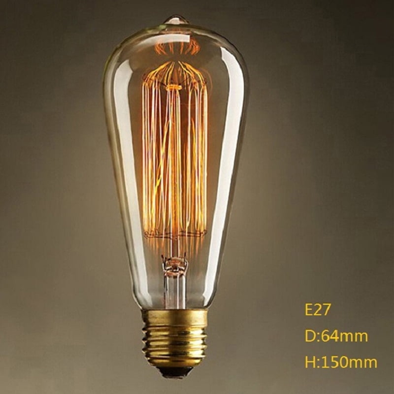40W E27 Edison Light Bulb, Retro Industrial Style Yellow Light W