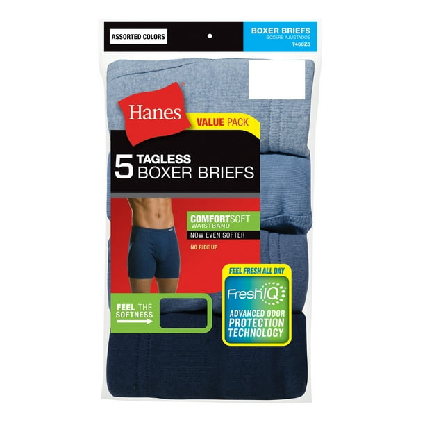 Hanes Hanes Men's FreshIQ ComfortSoft Waistband Boxer Brief, 5Pack