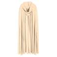 thumbnail image 5 of siminsem Hooded Cloak for Women Men Halloween Velvet Cape Full Length Medieval Witch Robe Cosplay Masquerade Party Vampire Gothic Renaissance Adult Cloak 1 Pack, Beige,M, 5 of 6
