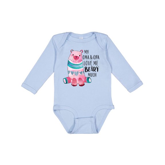 Inktastic My Oma and Opa Love Me Beary Much with Cute Bear Boys or Girls Long Sleeve Baby Bodysuit