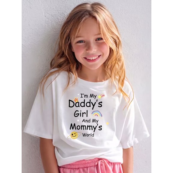 Christmas Cute Cartoon Reindeer Girls Shirts Short Sleeve Super Soft Children's Place Girls' Sports 100% Cotton T-Shirts Plain Tees Tops Clothes Crew Neck for Kids, Sizes 3-13