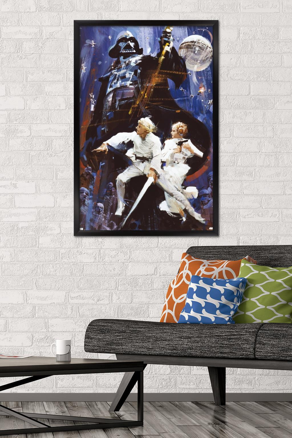 Star Wars: A New Hope - Illustrated One Sheet Wall Poster, 22.375" x 34" Framed