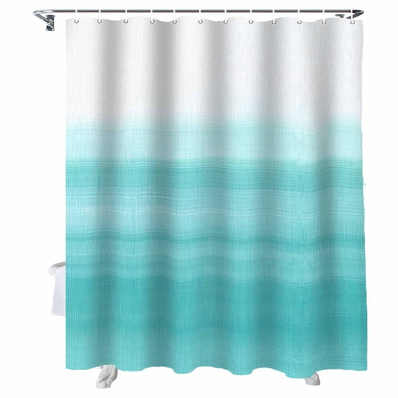 Shower Curtain Aqua White Shower Curtains for Bathroom Bathtub, Waterproof Fabric Shower Curtain Set with Hooks, Small Stall Size 36" x 72" Ombre Abstract
