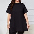 thumbnail image 5 of Oversized Tshirt Dress Women Crew Neck Side Slit Womens Blouses Loose Lightweight Casual Womens Summer Tops Short Sleeve, 5 of 5