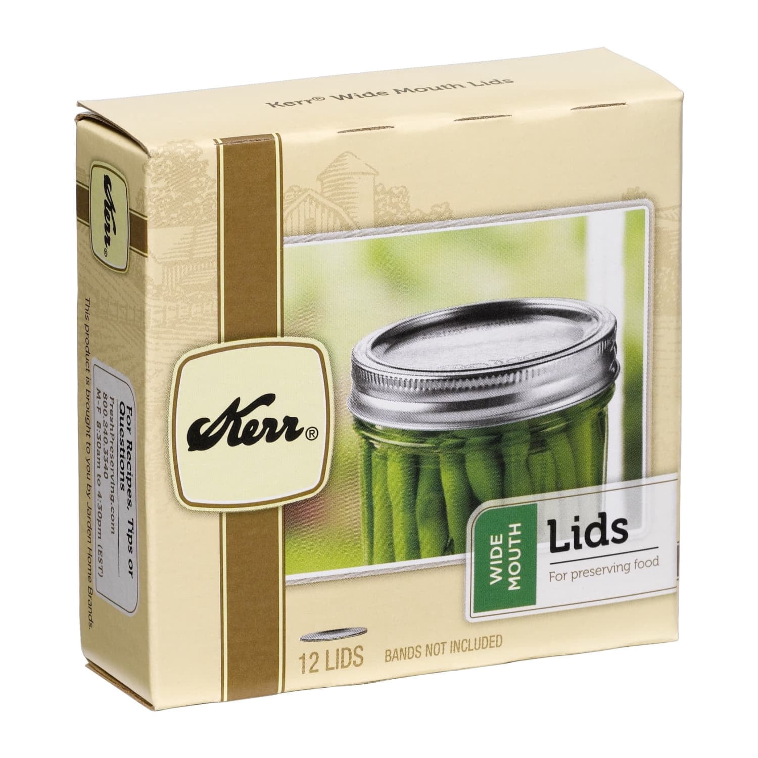 (2 pack) Kerr Canning Lids, Wide Mouth Mason Jar Lids Without Bands, 12 Count, Steel