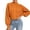 Orange, variant on Women's Mock Neck Cable Knit Sweater, Long Sleeve Cropped Pullover, Loose Button Detail Knitted Jumper, Warm Casual Tops for Fall Winter Daily Wear White One Size
