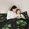 thumbnail image 4 of Feelyou Teens Magic Shamrock Bedding Comforter Set 7pcs, Galaxy Stars King Bedding Sets, 4 of 8
