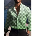 thumbnail image 1 of Camisa de hombre con estampado geométrico, pliegue verde, ropa de calle de manga larga para exteriores, ropa estampada, diseñador de ropa de calle de moda, 1 of 6