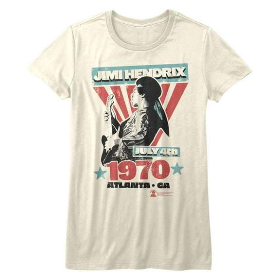Jimi Hendrix Atlanta Vintage White Ladies Bella T-Shirt