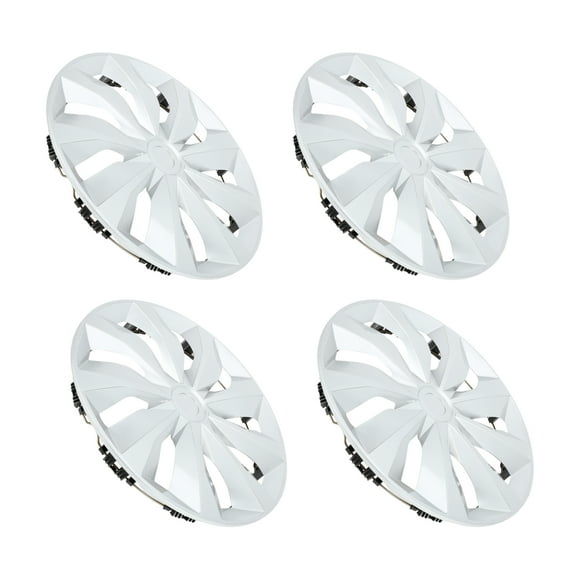 Unique Bargains 4 Pcs Couvre-Moyeu de Jante de Roue Universel R16/16 Pouces Capuchons de Moyeu de Roue Ton Argent