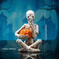 thumbnail image 3 of Halloween Skull Pumpkin Figurine - Style C (Not Speaking) - Resin Decor for Living Room or Festival Displays, 3 of 5