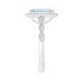 thumbnail image 3 of ANGARA Natural Cushion 2.45 ct Aquamarine Halo Ring with Marquise Motifs in 14K White Gold for Women (Size-10x8mm) | March Birthstone, Anniversary, Jewelry Gift for Women | Natural Aquamarine Ring, 3 of 9