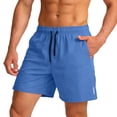 thumbnail image 5 of Domuza Men's Athletic Running Shorts Workout Gym Short Lightweight Active Sport Short for Tennis Hiking Blue 2XL, 5 of 5