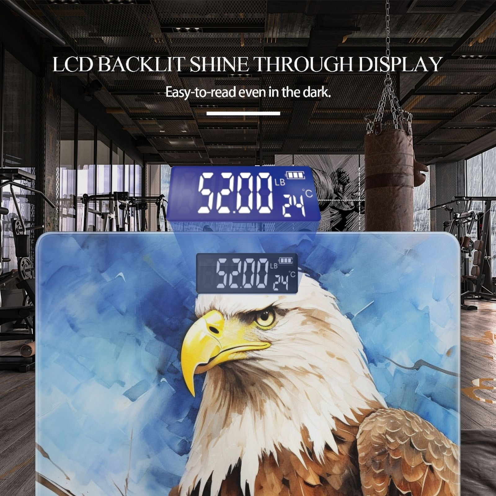 High Precision Body Weight Scale Smart Bathroom Scales with Large LCD Display(400lbs),Decorative for Bedroom-Eagle With Sharp Eyes Under The Sky