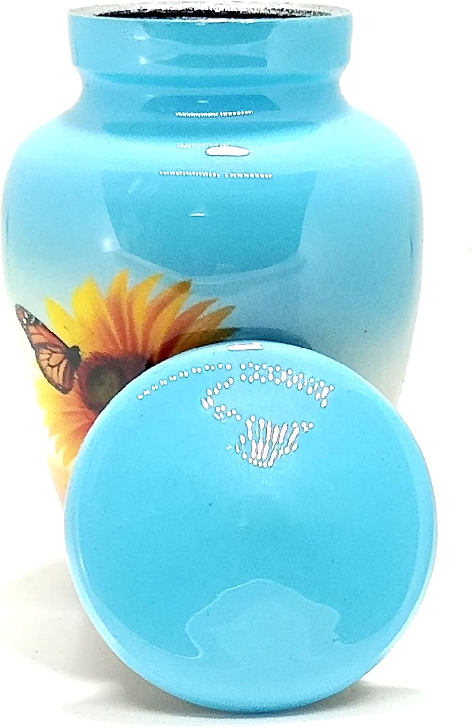 UR Keepsake Urn –Sunflower with Butterfly Keepsake Cremation Urn for Human Ashes with Velvet Box & Velvet Bag-Mini Keepsake Urn - Affordable Keepsake Urn (3 cu.in)