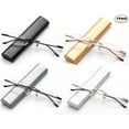 thumbnail image 2 of Newbee Fashion-Portable Compact Reading Glasses in Aluminum Case Metal Rectangle Rimless Reading Glasses Super Lightweight Reader Slim Design Comfort Fit for Men&Women 4 PACK ASSORTED +1.50, 2 of 4