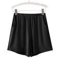 thumbnail image 4 of Ailaofu Womens Solid Color Lounge Shorts Elastic Waist Casual Sleep Shorts with Pockets Soft Comfy Shorts for Women, 4 of 5