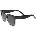 thumbnail image 3 of sunglassLA Unisex Modern Two-Toned Bold Frame Square Horn Rimmed Sunglasses (Black-Clear Fade / Smoke) - 50mm, 3 of 4