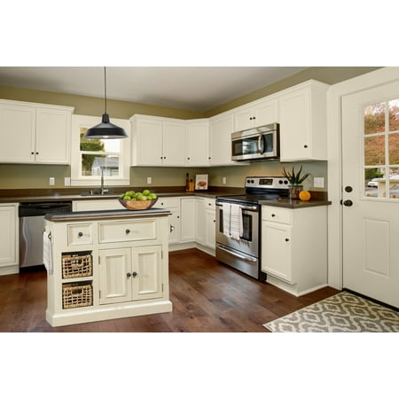 Kitchen Furnature Hillsdale Furniture Tuscan Retreat Medium Granite Top Kitchen Island with Two Baskets, Multiple Finishes ()