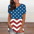 thumbnail image 2 of Tops Para Mujer Blusa Casual Elegante Camisas Día de La Independencia Camiseta de Cuello Redondo de Moda Impreso Manga Corta Odeerbi ODB167789, 2 of 5